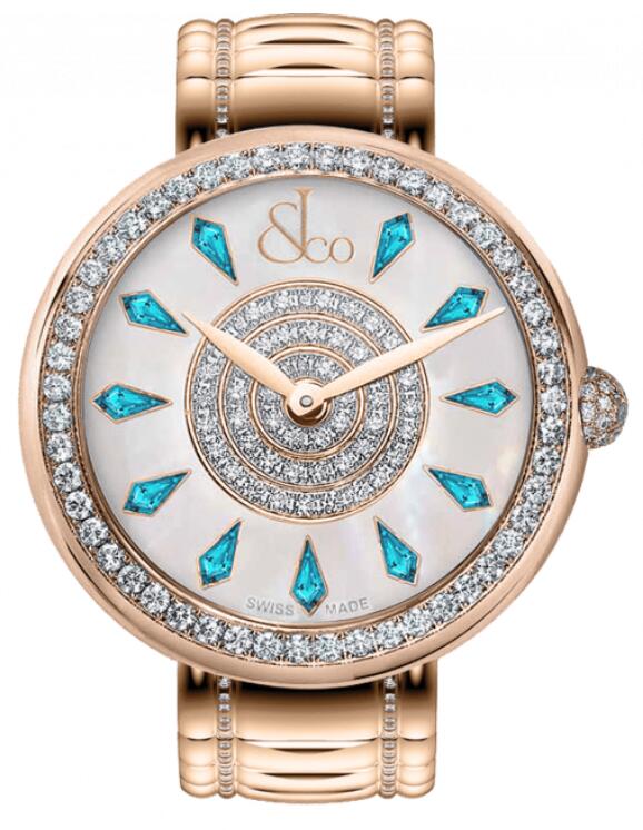 Jacob & Co. BRILLIANT ONE ROW ROSE GOLD COUTURE ICY BLUE SAPPHIRES 44MM Watch Replica BQ030.40.RO.KG.A40RA Jacob and Co Watch Price